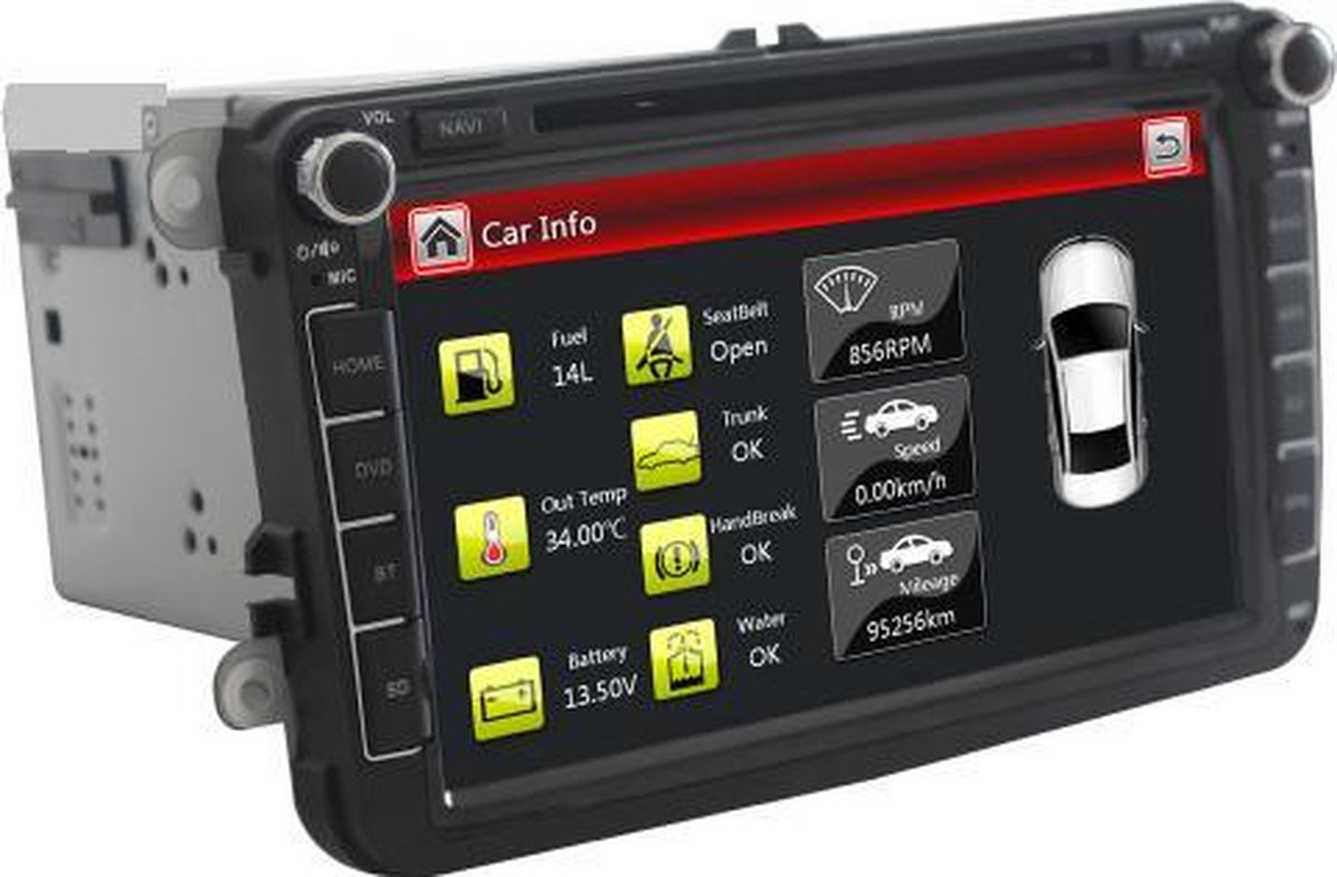 Radio Navigatie 8 inch Gps Bluetooth usb VW Golf Seat