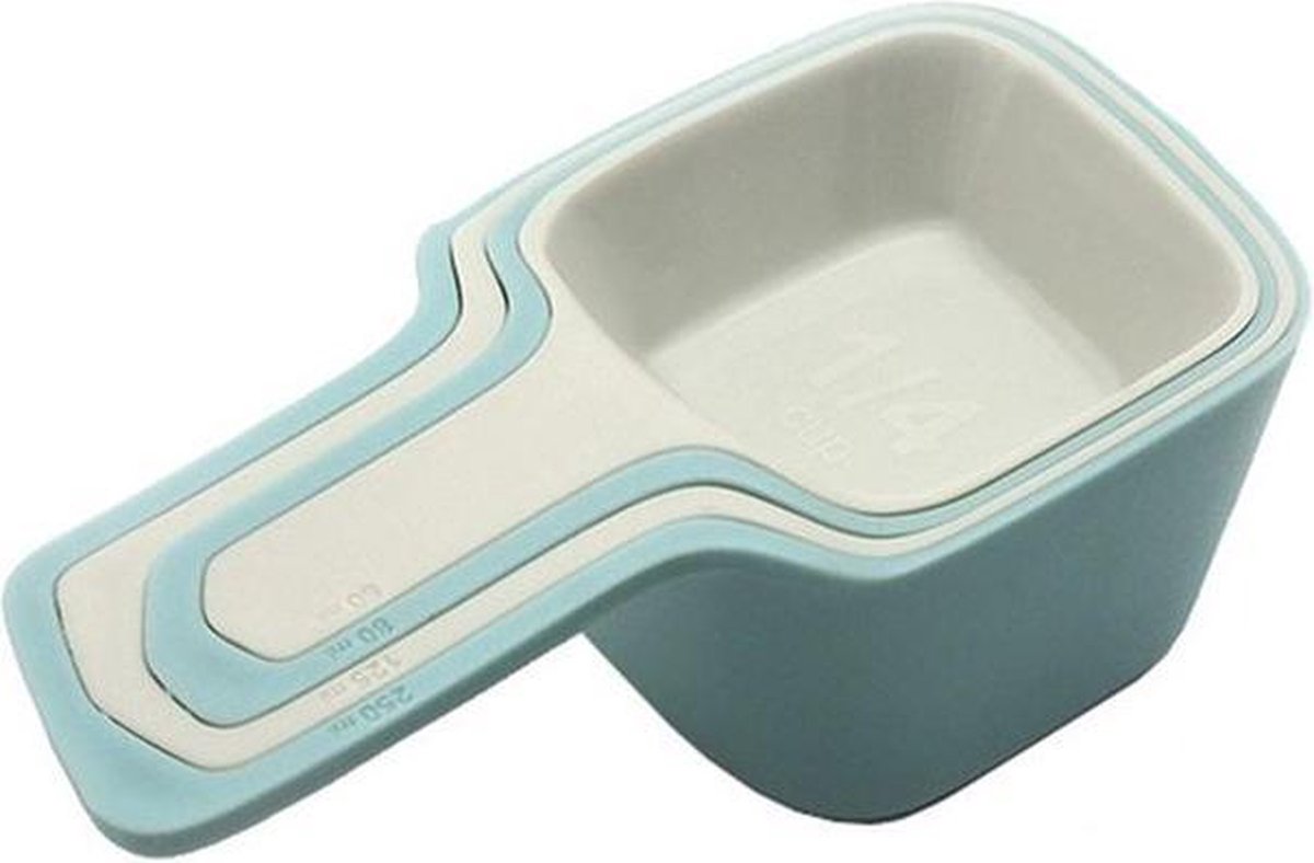 Krumble Maatlepels / Cups / Set van 4 / 60-80-125-250ml - Lichtblauw/grijs