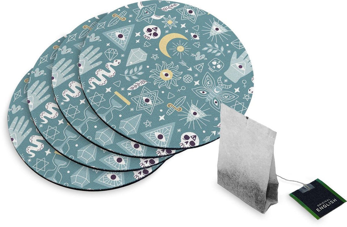 4 Rubberen Onderzetters - Design Een Beetje Magie - Rond