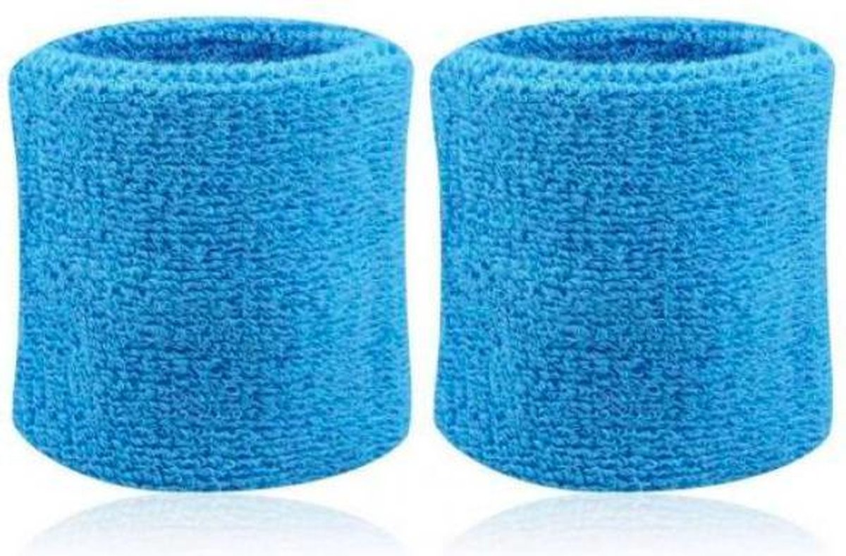 ProductGoods - 2x Zweetband Hemelsblauw | Zweetbandjes pols