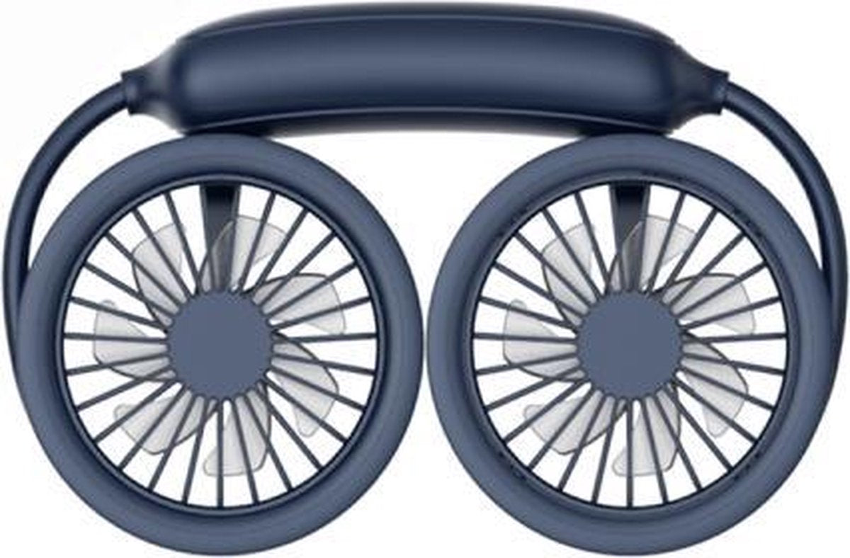 WS36S 4.5W 1200mAh Hoek verstelbaar Drie-snelheden Stille hangende nekventilator Multifunctionele handheld en desktop Kleine ventilator (blauw)