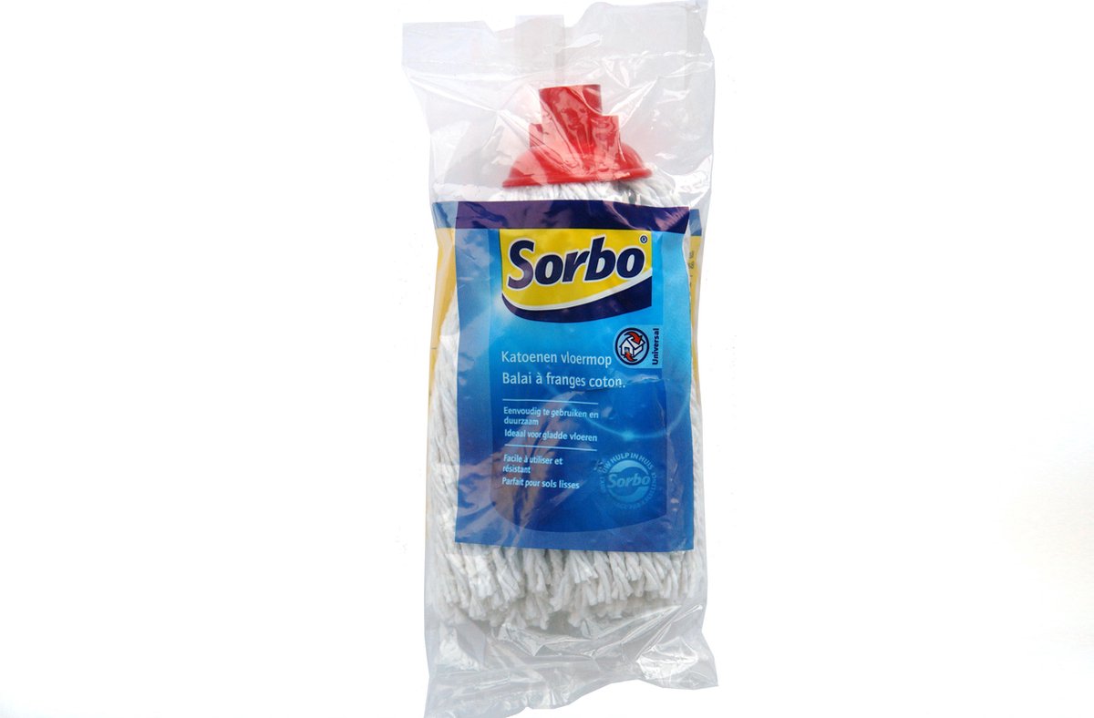 Sorbo Vloermop - 125 gram - Katoen - Rode sluiting