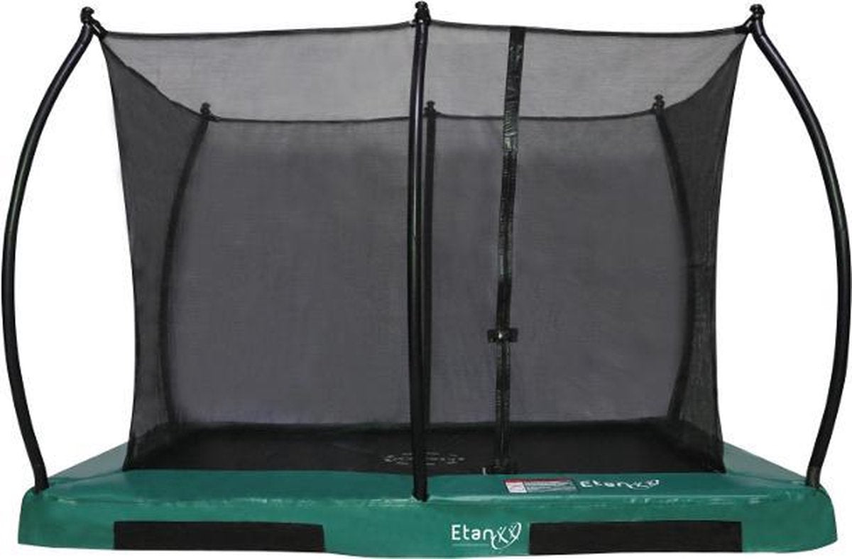 Inground Trampoline Etan Hi-Flyer Combi  set - 281 x 201 cm - inc. Veiligheidsnet - Groen - Rechthoekig - Zeer veilig