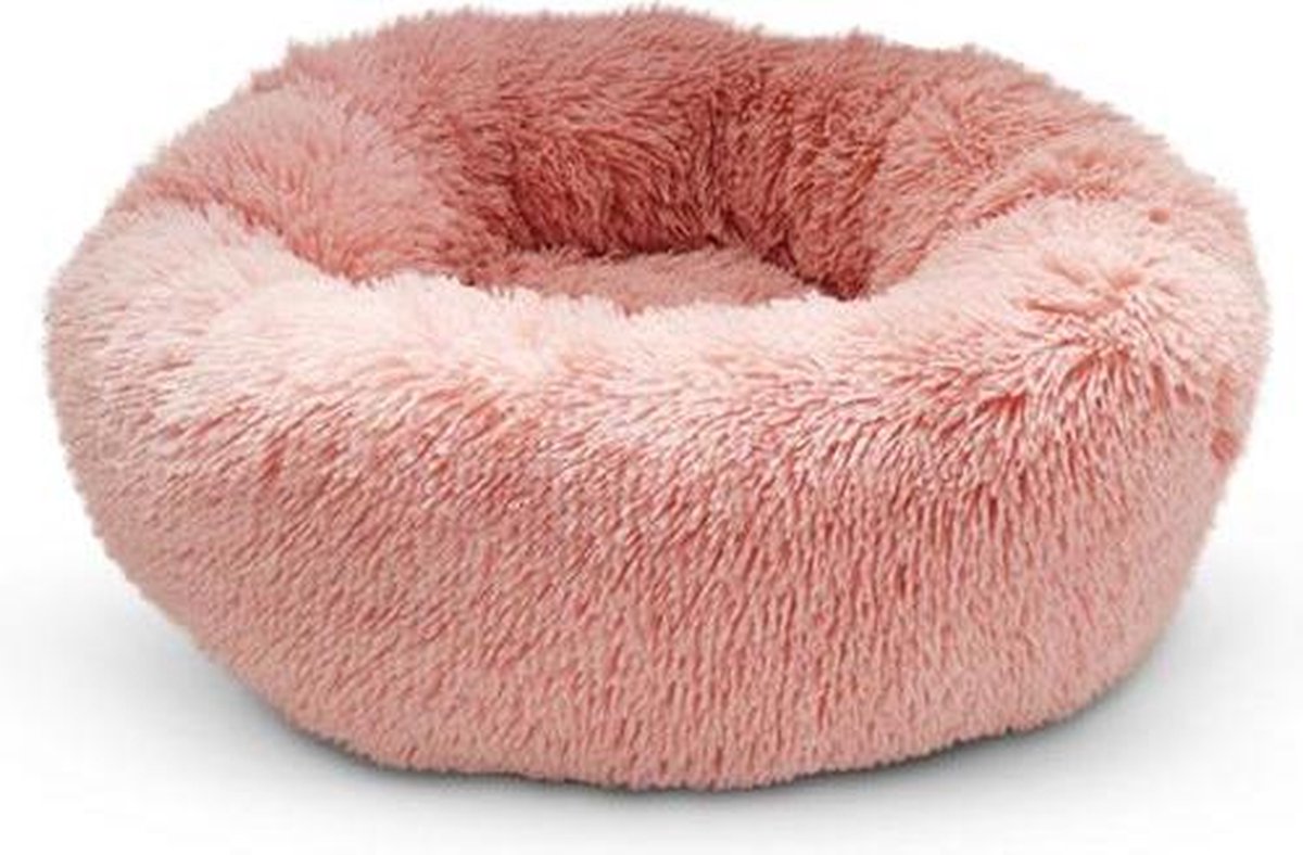 Snoozle Hondenmand - Superzacht en Luxe - Wasbaar - Donut - Fluffy - Hondenkussen - 50cm - Roze