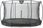 Trampoline EXIT Silhouette inground - ø366cm - met veiligheidsnet - zwart