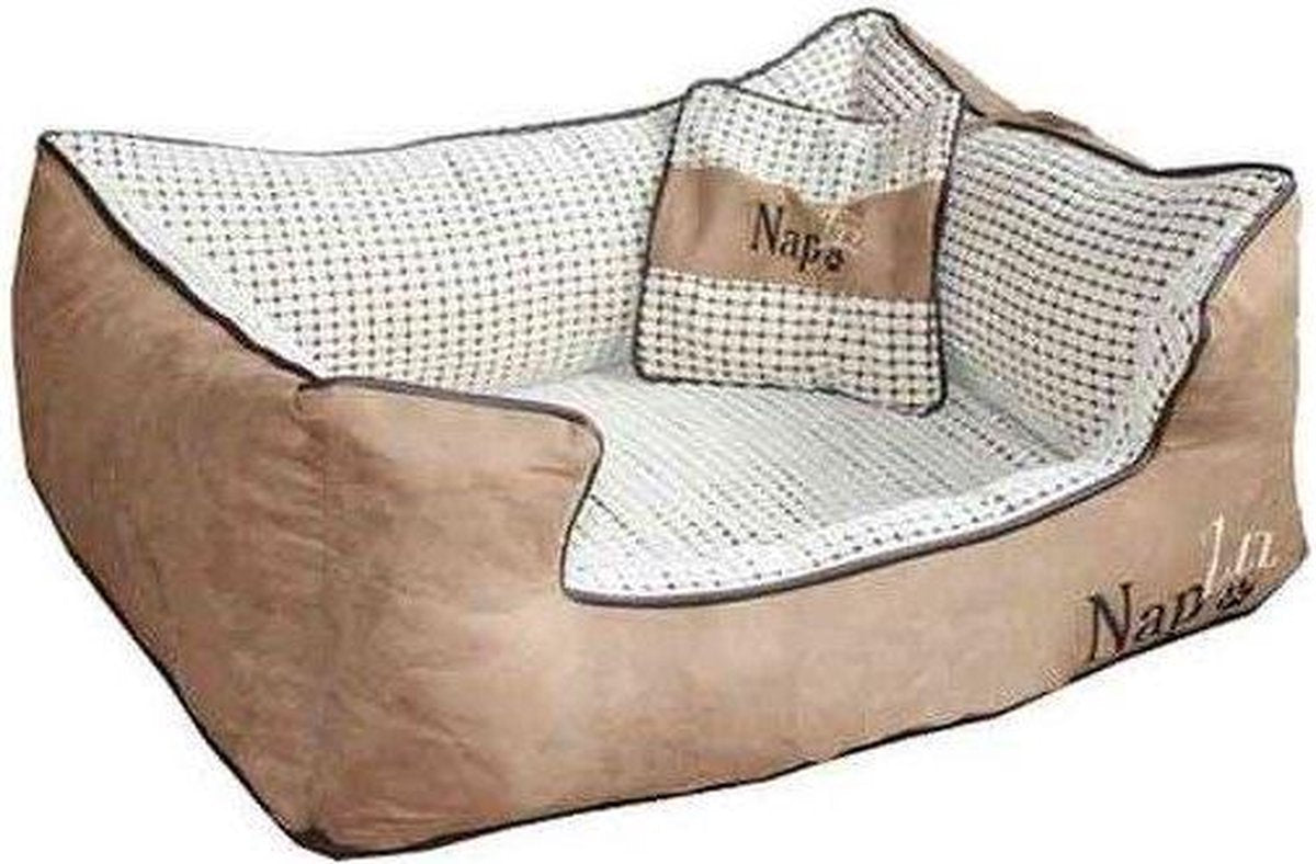 Napzzz Hondenmand met kussen beige  Maat XS: 70 x 50 cm