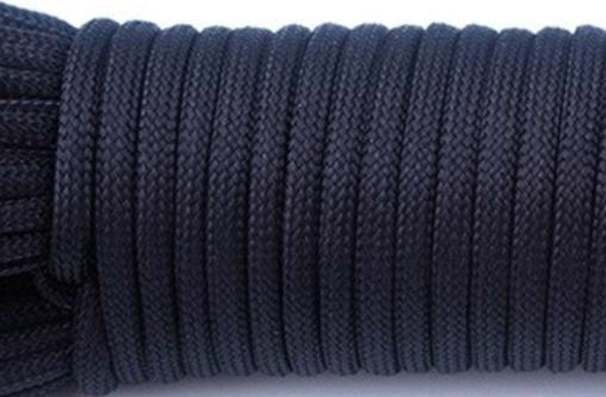 WiseGoods - Premium Paracord - Zelf Knopen - Armband Maken - Riem - Sleutelhanger - Outdoor Activiteiten - Diameter 4 mm - 25 ft =7.62 meter - Zwart