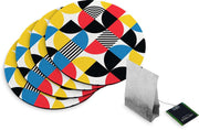 4 Rubberen Onderzetters - Abstract Pattern - Rond