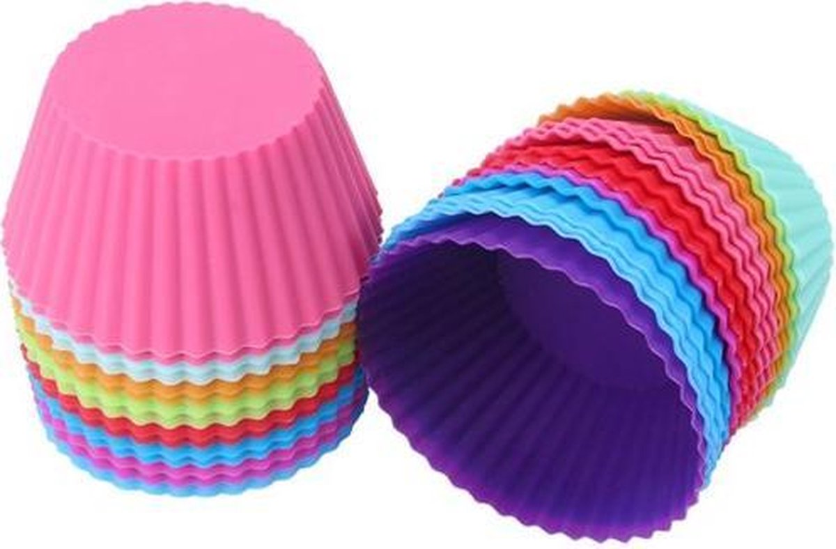 stuks -MINI Siliconen Cupcake Vormpjes - Ronde Muffin Bakvorm Cakejes / Mini Cake Bakvormpjes / Cupcakevorm Muffinvorm
