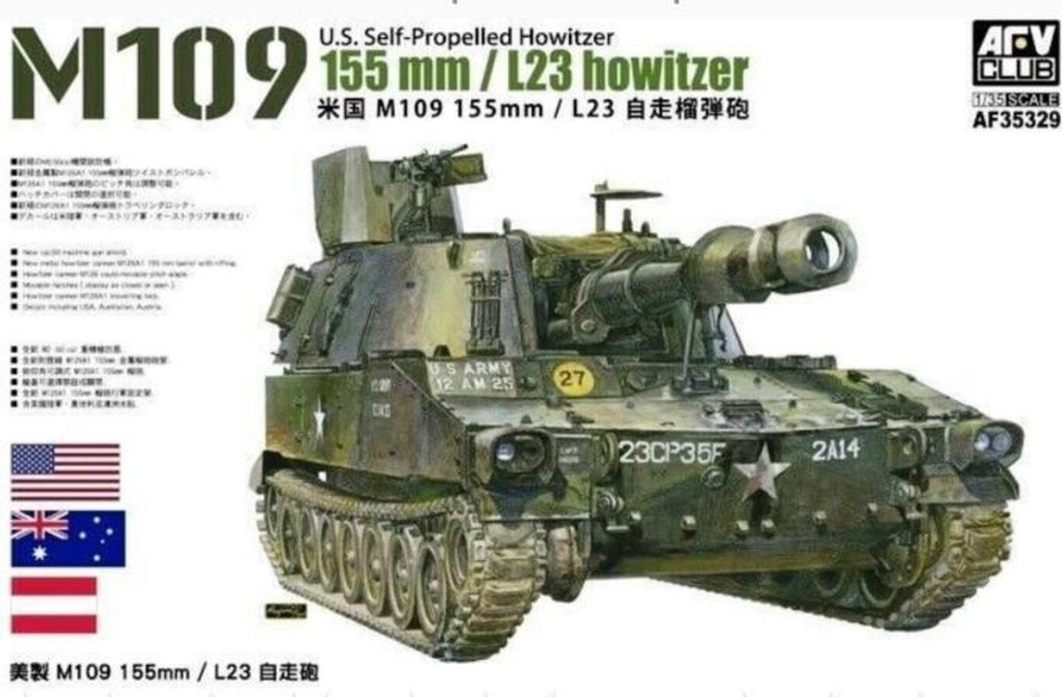1:35 AFV Club AF35329 M109 155mm L23 Howitzer Tank Plastic kit