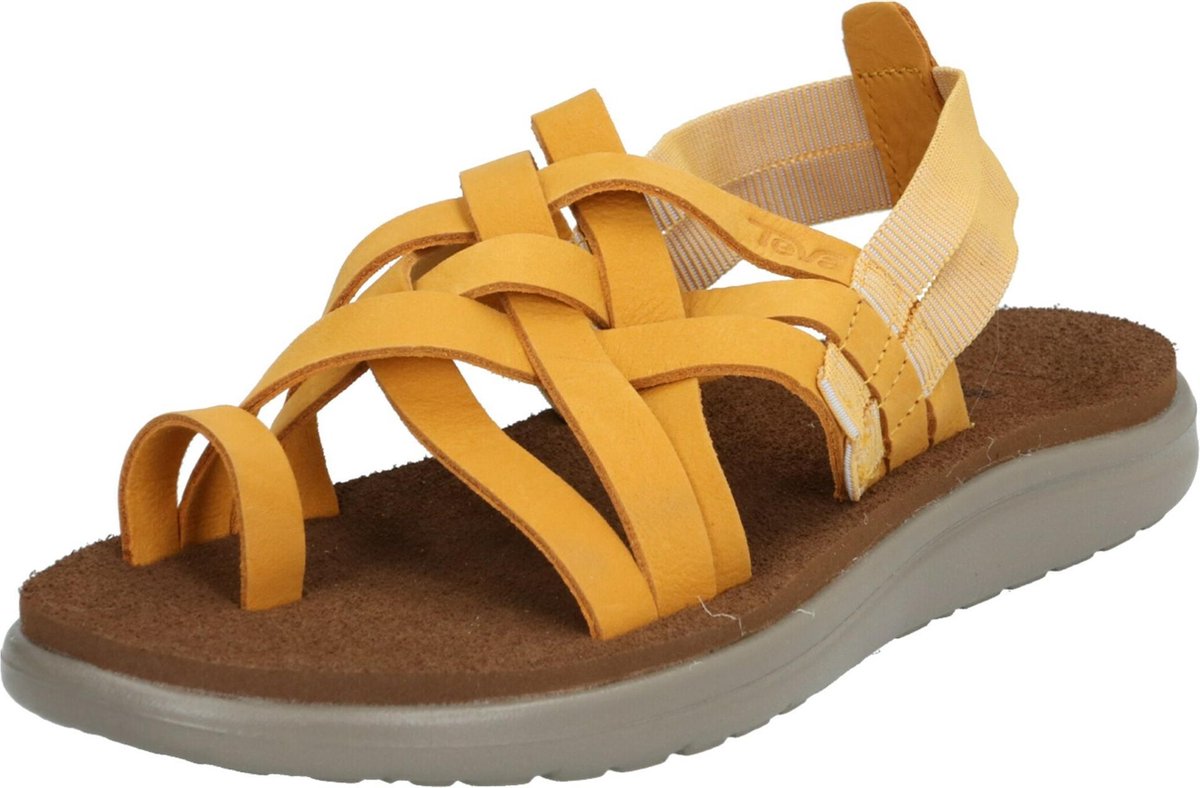 Teva Voya Strappy Leather Dames Wandelsandalen - Geel - Maat 39