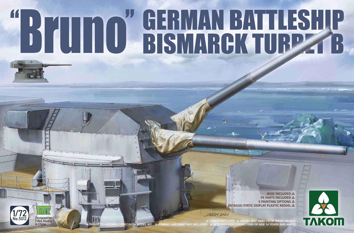 1:72 Takom 5012 Bismarck Gun Turret "Bruno" Plastic kit