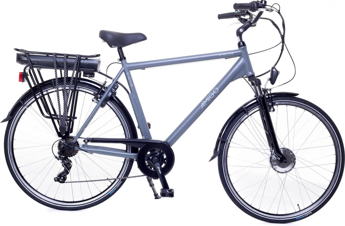 Amigo E-Active - Elektrische stadsfiets voor heren - Met 7 versnellingen - Matgrijs