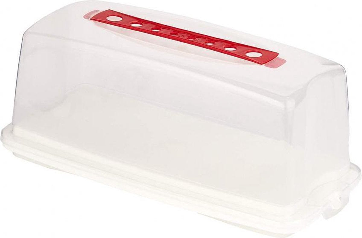 Medina Taartdoos 36 X 17 X 15 Cm Transaparant/Rood