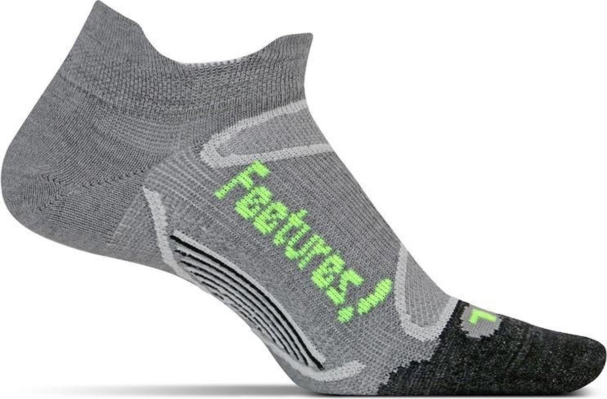 Feetures - Elite Merino Ultra Light No Show Tab - Hardloopsokken - Sportsokken -  Gray Reflector - 43/46