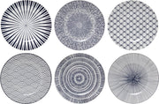 Dinerbord (6 stuks) - Ø27cm - Blauw/Wit - Porselein