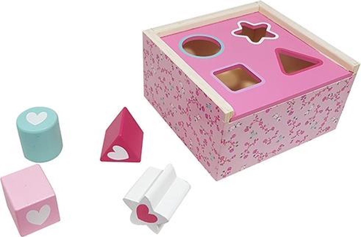 Houten vormenstoof bloemen bloemetjes bloem bloesem blokken hout baby kraamcadeau