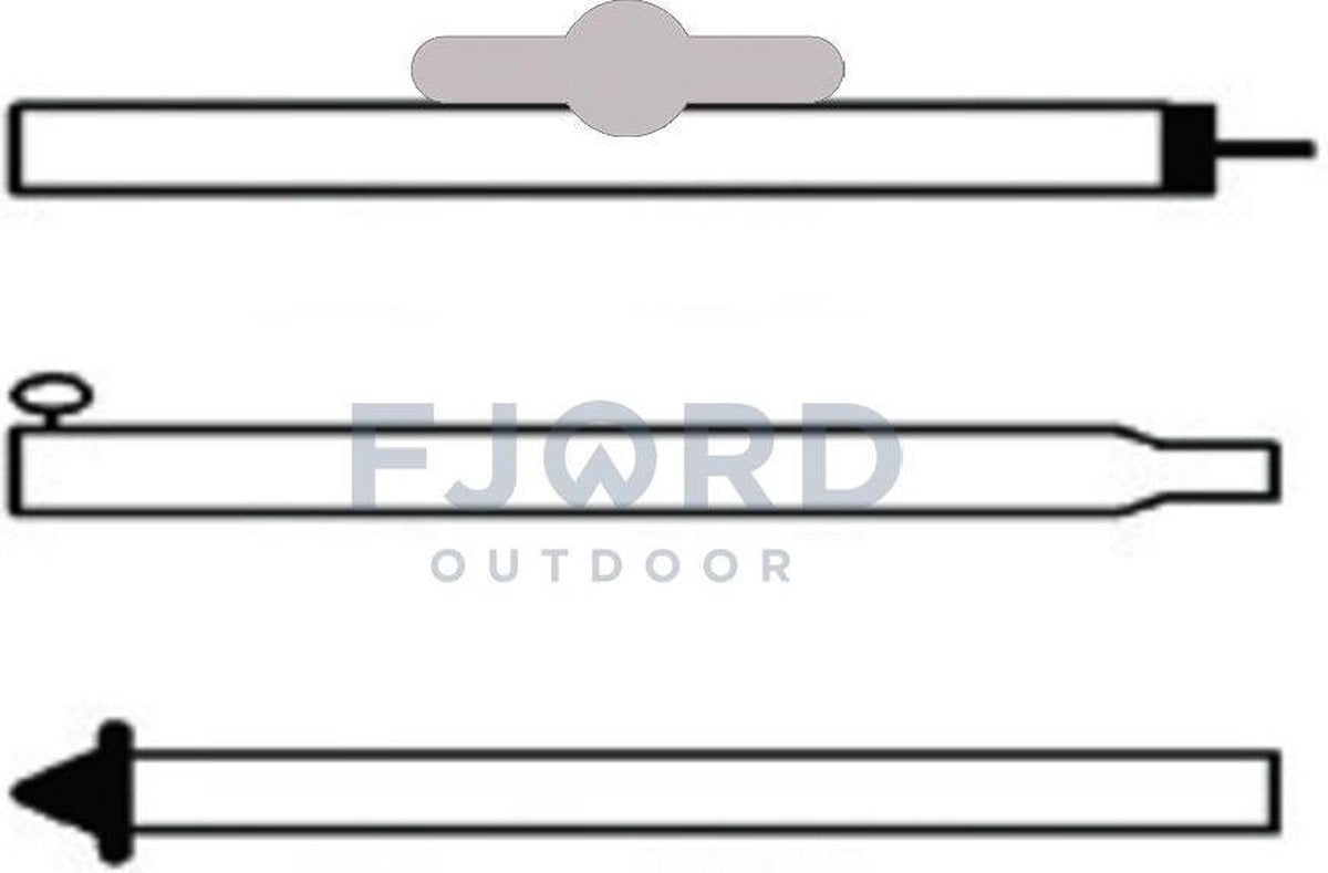 Campking tentstok 22/19 mm 180-250 cm Prem.