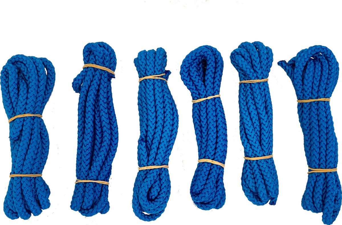 Springtouw | Springtouwen | Jumprope | Blauw 3 meter | Set 6 stuks | Springtouwtjes