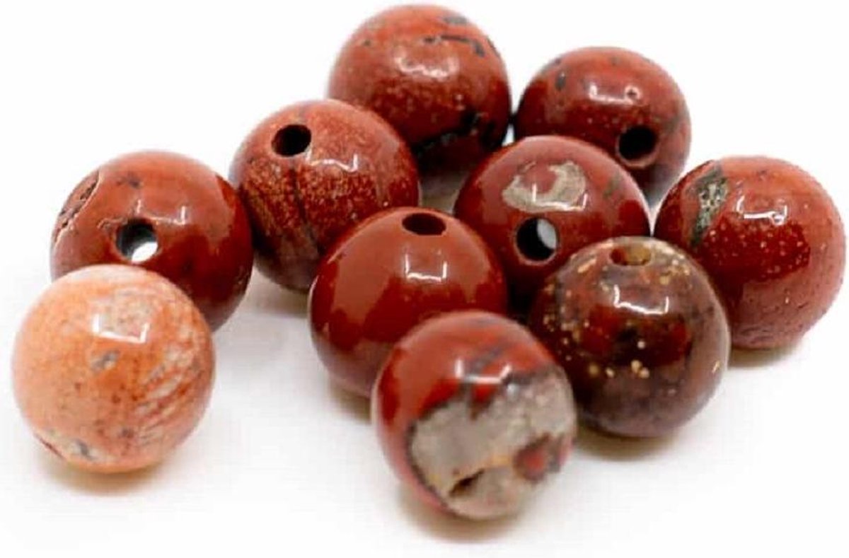 Edelsteen Losse Kralen Rode Jaspis – 10 stuks (6 mm)