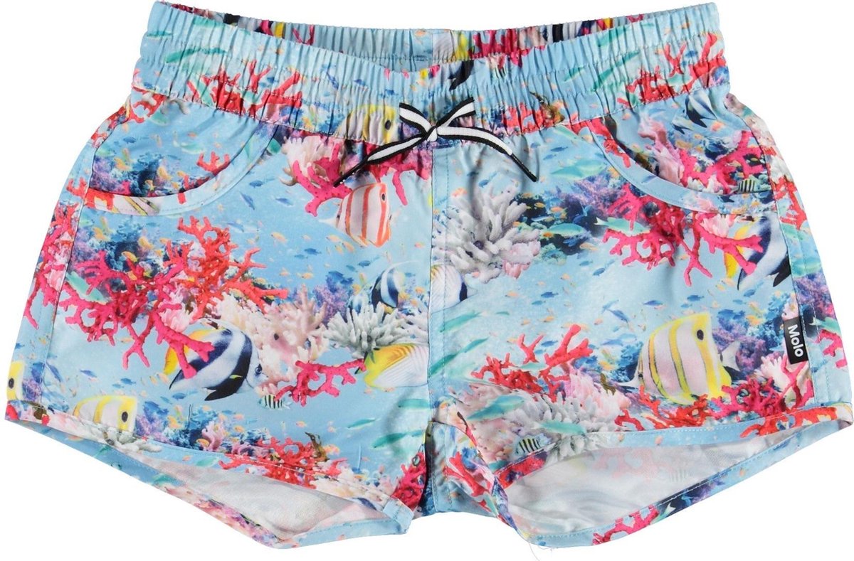 Molo - UV-zwemshort voor meisjes - Nalika - Coral Stripe - maat 92-98cm