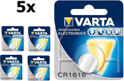 5 Stuks - Varta CR1616 55mAh 3V Lithium knoopcel Professional Electronics