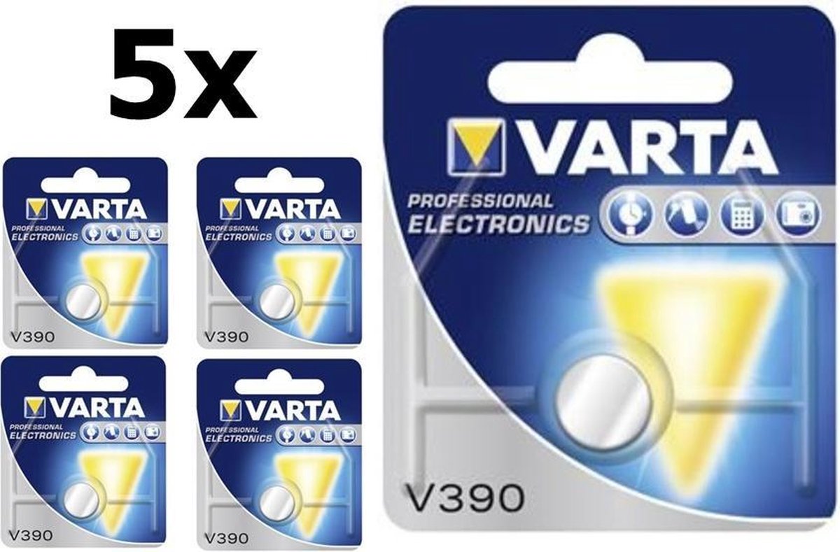 5 Stuks - Varta V390 80mAh 1.55V knoopcel batterij
