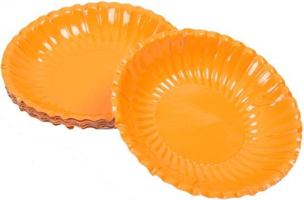 Oranje kartonnen schaaltjes 16 cm