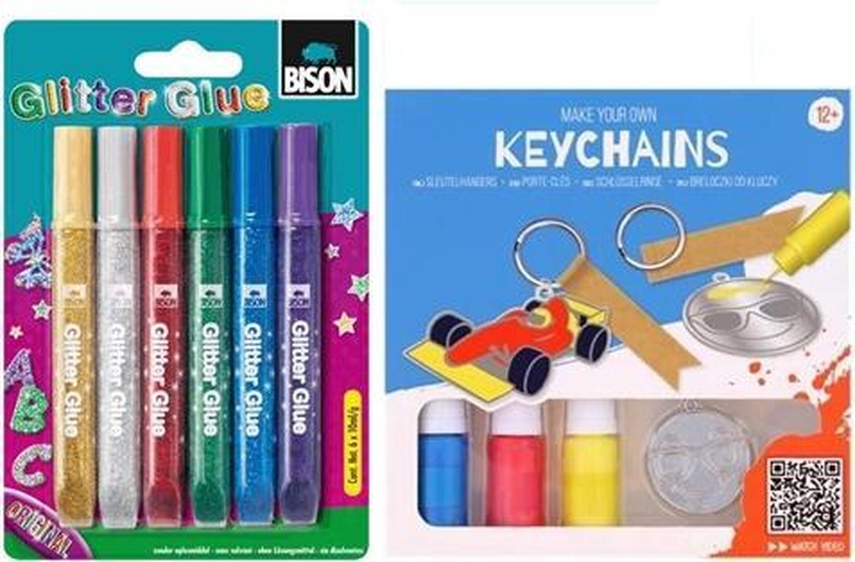 Maak Je Eigen Sleutelhanger | Bison Glitterlijm