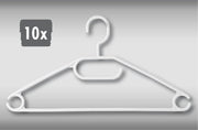10 STUKS Kledinghangers Wit | Broeklat | Kunststof klerenhanger | Broekhanger | Kleur: WIT | Pak van 10 Stuks