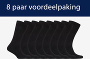 Lucky Bamboe Sokken - 8 paar - zwart  - Natuurlijk Comfortabel  - Naadloos - Gezond - Voor dames en heren