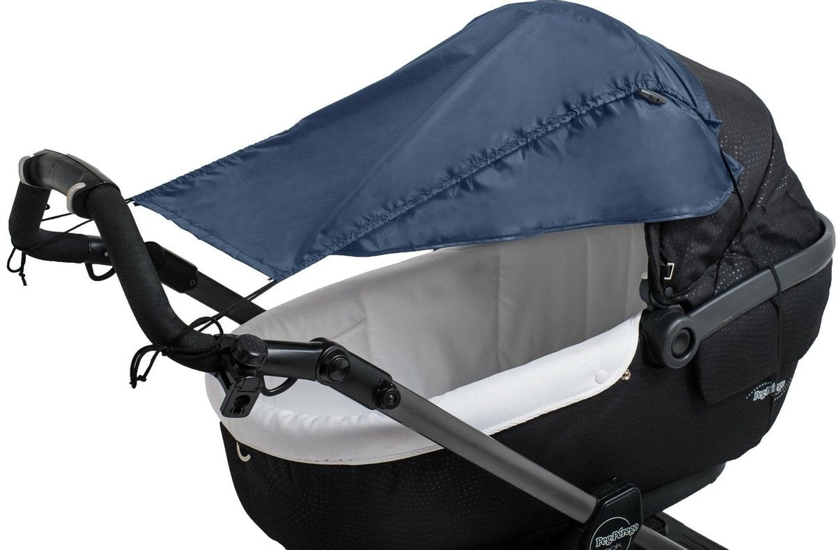 Altabebe - Universele UV-zonnescherm met zijkanten voor kinderwagens - Marineblauw - maat Onesize