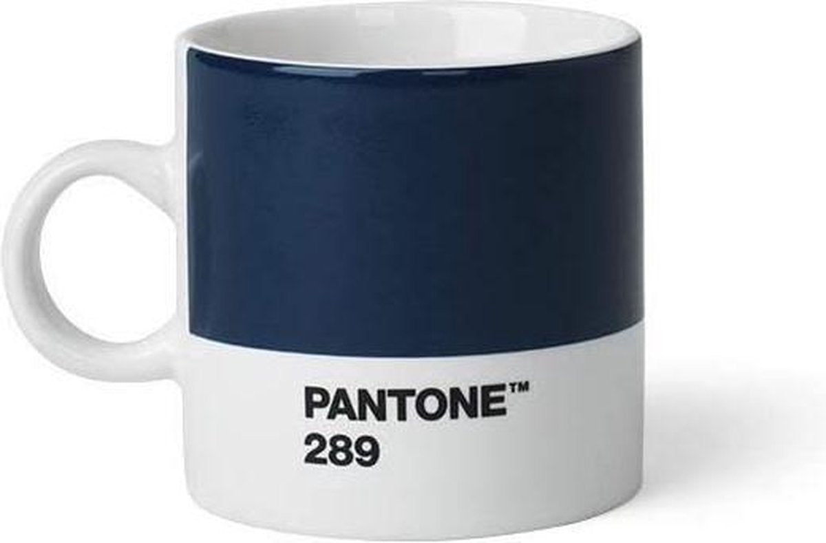 Pantone Espressokop 120 Ml Keramiek Donkerblauw/wit