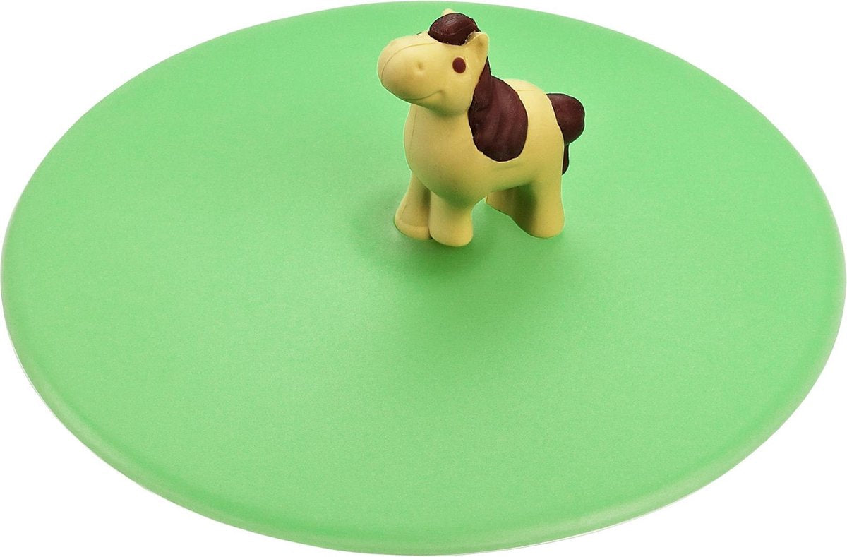 Lurch - Deksel voor drinkglas - Siliconendeksel - set van 8 st. - 10.5cm - Paard