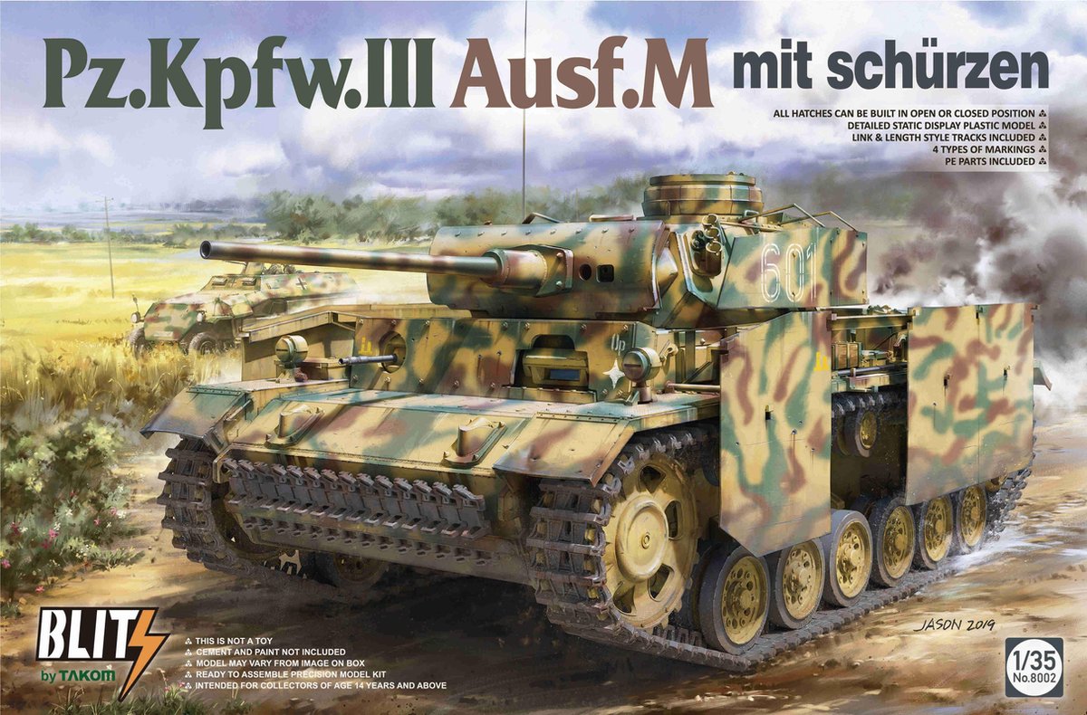Pz.Kpfw.III Ausf.M mit schürzen - Takom modelbouw pakket 1:35
