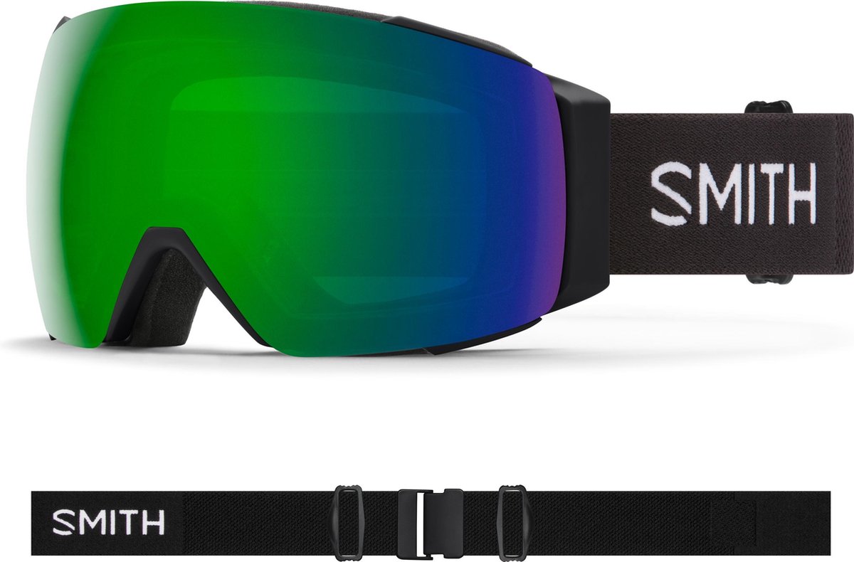 Smith IO Mag goggle black / chromapop sun green mirror (met extra lens)