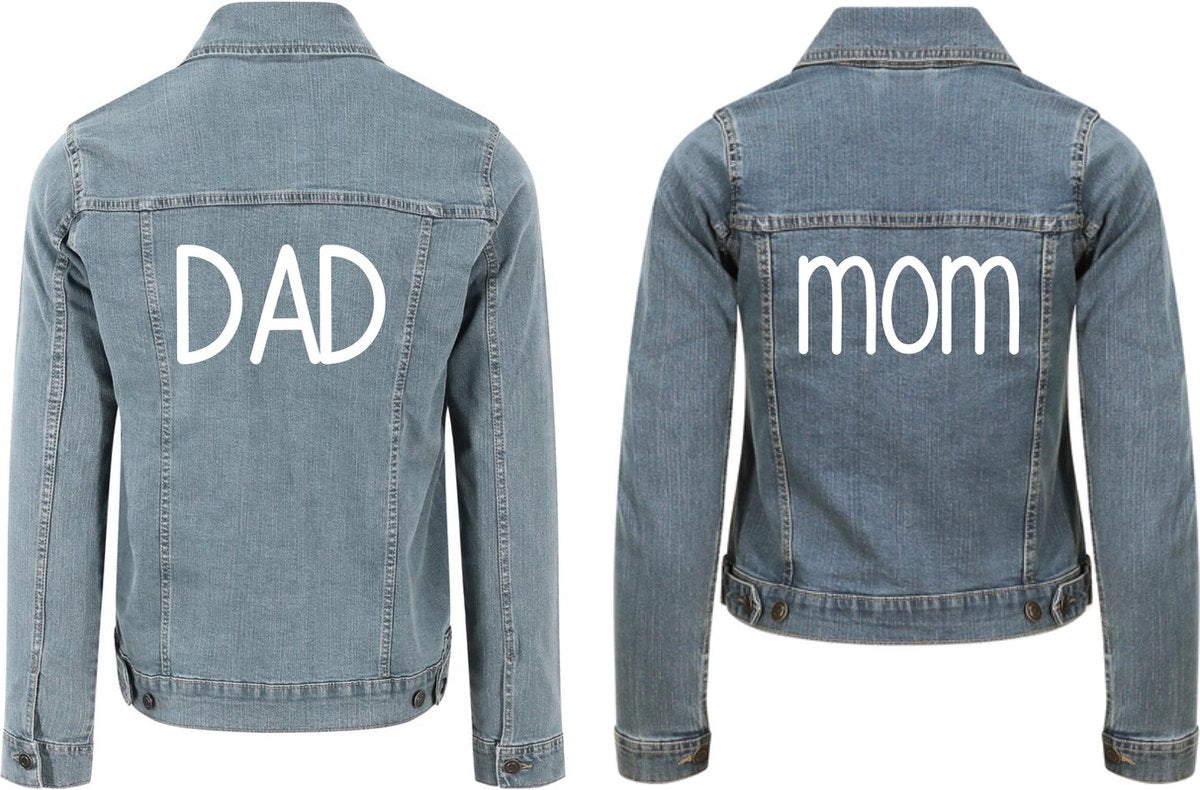 Spijkerjassen voor papa en mama set-dad en mom-Maat M