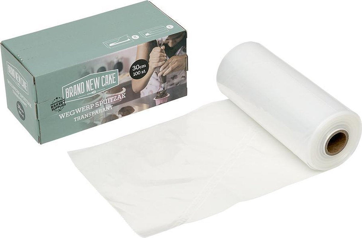 BrandNewCake Wegwerp Spuitzak 30cm Transparant 100 stuks