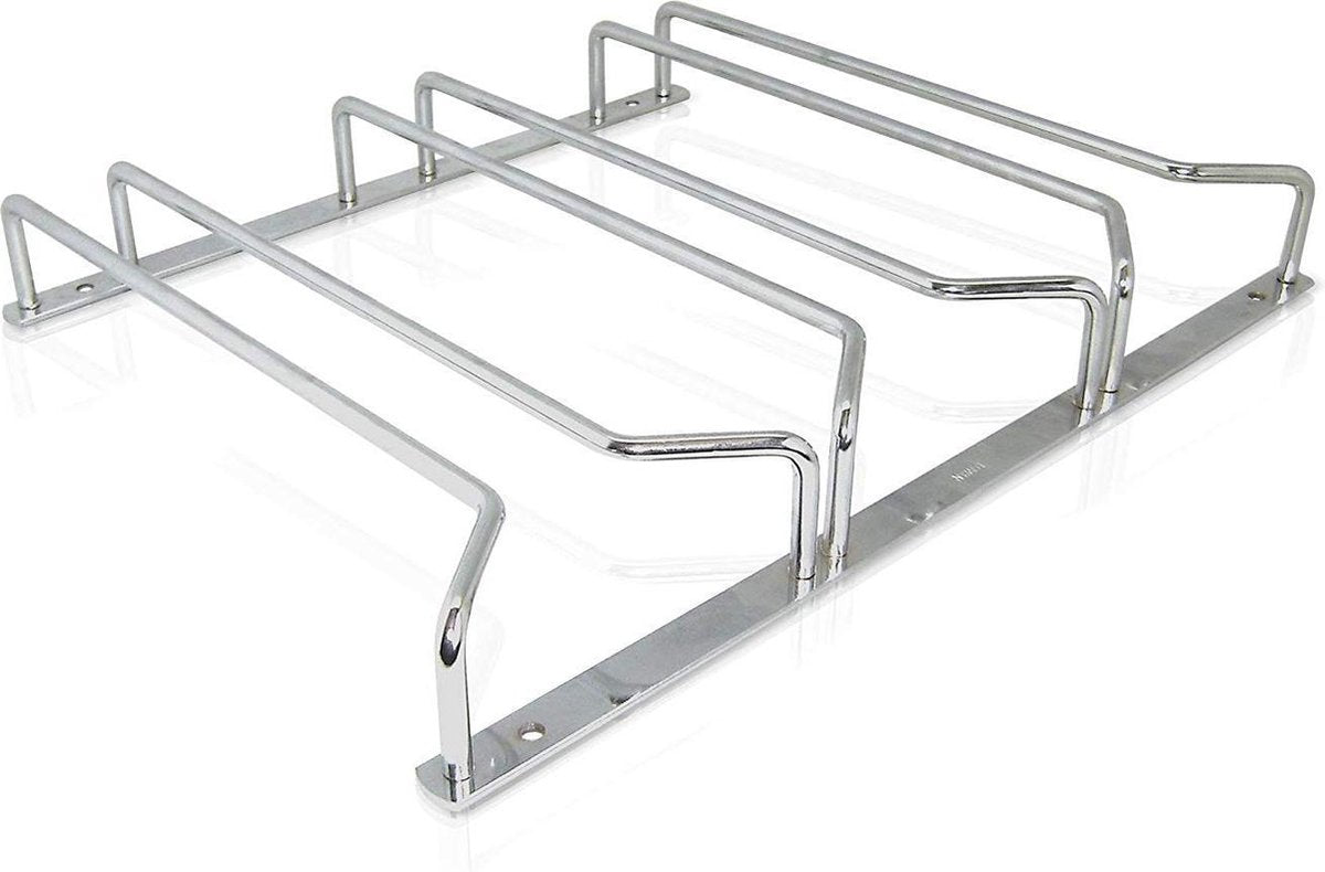 Wijnglazenhouder 3 rails voor 9 glazen - Metaal chroom - Glazenhouder - Glasophangrek - Wijnglazenrek