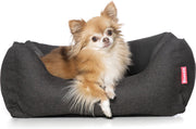 Snoozle Hondenmand New York Grijsbruin - M - 60 x 44 cm - Hondenbed - Groot - Goed gevuld - Vierkant - Wasbaar
