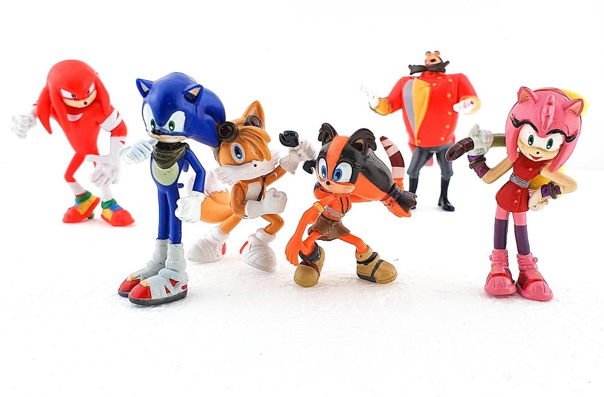 Sonic Boom Speelfiguren - Sonic en Knuckles actiefiguren - 6 cm 6 stuks - Sonic