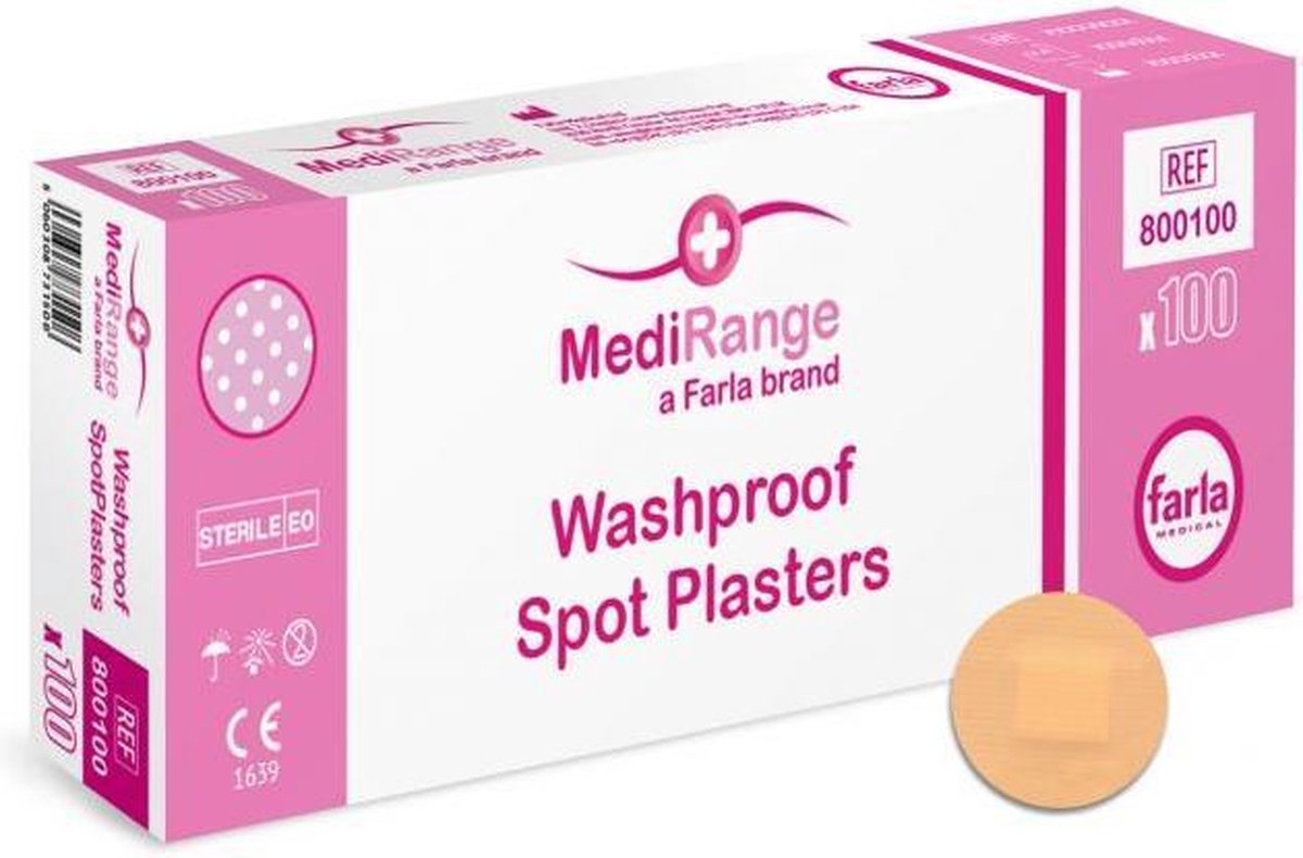 100 x Injectiepleister - Ronde pleisters - 25 mm -  MediRange - individueel verpakt