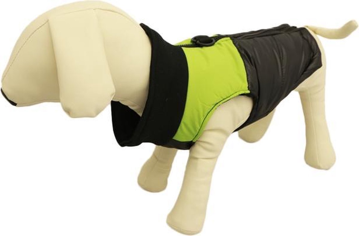 BODYWARMER MET GROEN STREEP VOOR DE HOND - S ( rug lengte 27 cm