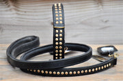 SWAROVSKI BLACK/GOLD HALSBAND 60 X 3 CM + LIJN