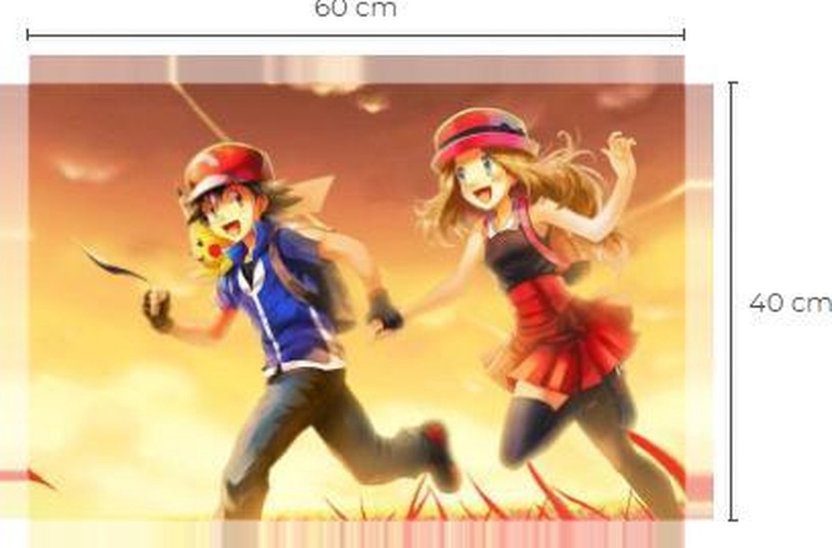 pokemon - Ash - Love - Canvas - kinderkamer - speelgoed - kaarten - Canvas