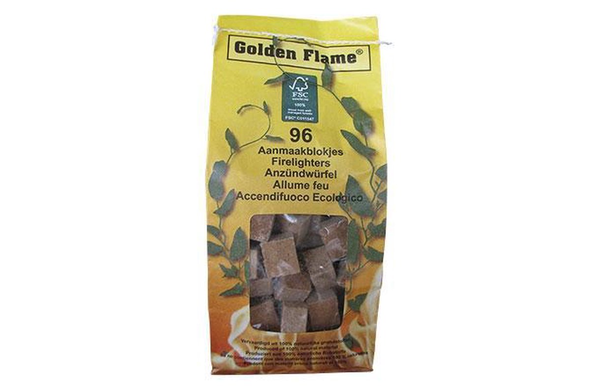 Golden Flame Bruine aanmaakblokjes 96 stuks