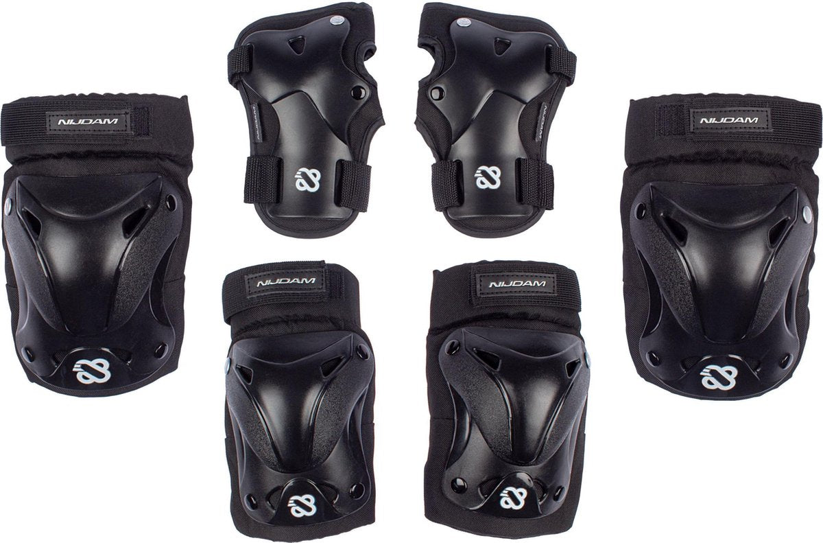 Nijdam Skate Beschermset - Ink Shield - Zwart/Zilvergrijs - M