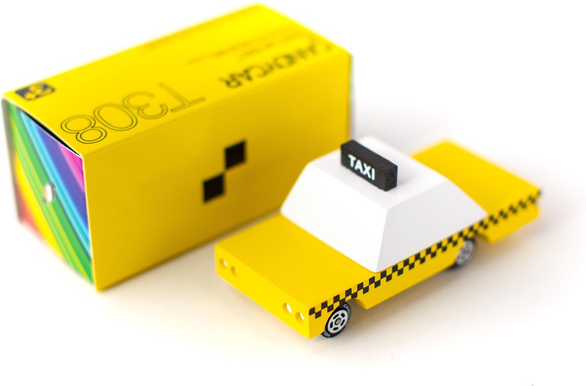 Candycars - Houten Design Speelgoedauto - Taxi