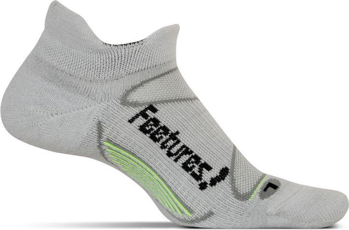 Feetures - Elite Merino Cushion No Show Tab - Hardloopsokken - Sportsokken - Silver/Black - S