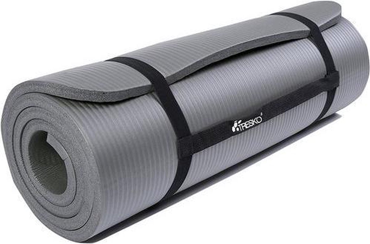 Fitness mat grijs - 1 cm dik